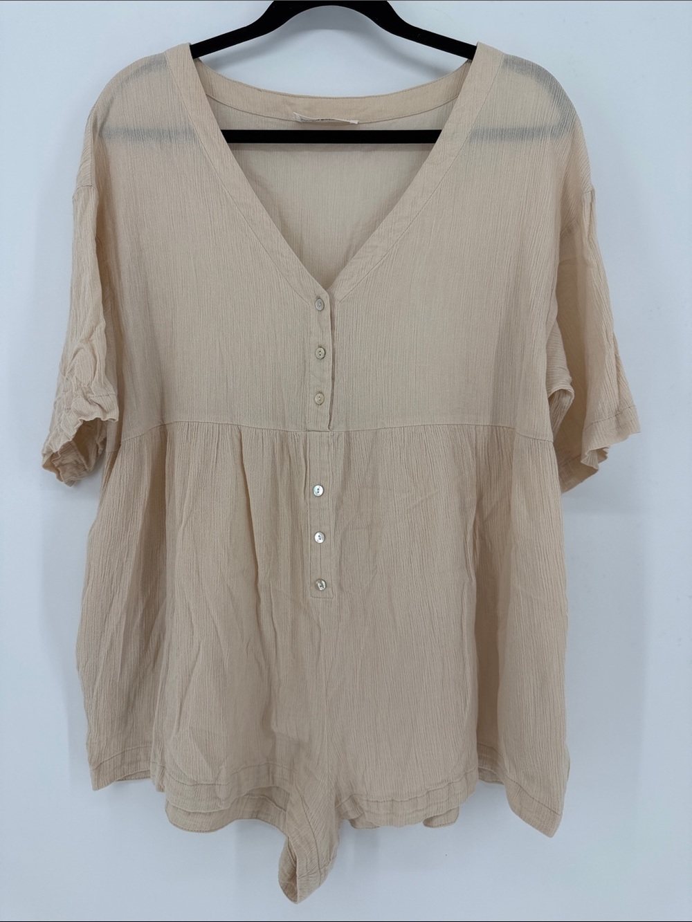 Sarah’s Day x White Fox Swim Medium Cream Gauze Romper Cover Up 100% Cotton